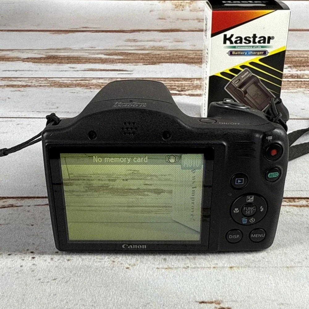 Black Canon PowerShot SX400 IS 16.0MP Digital Camera Bundle For Parts